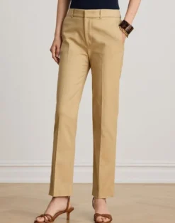 Double-Faced Cotton Slim Straight Pant