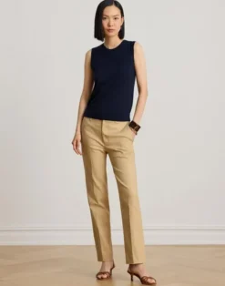 Double-Faced Cotton Slim Straight Pant