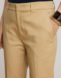 Double-Faced Cotton Slim Straight Pant