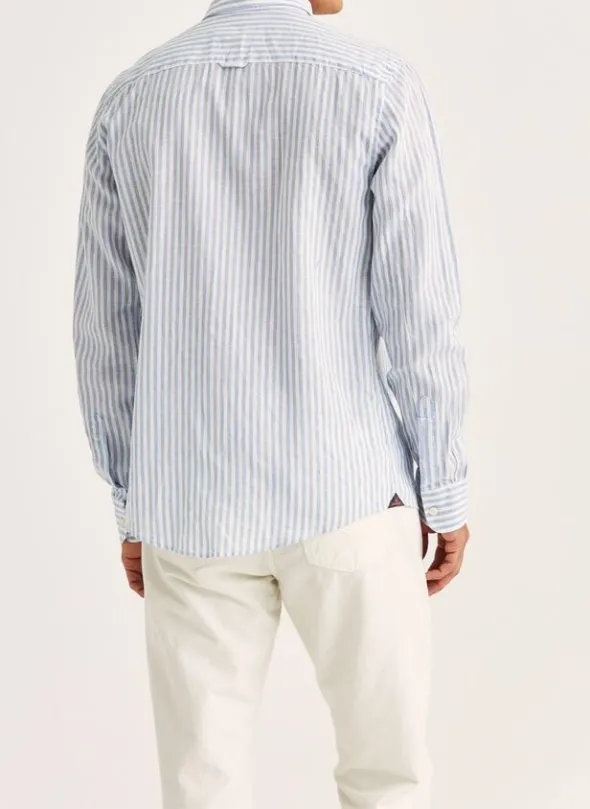 Douglas Linen Stripe Shirt-Classic Fit