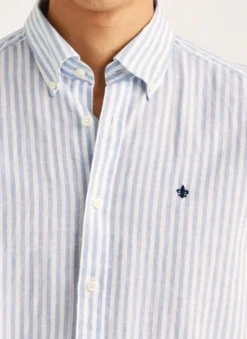 Douglas Linen Stripe Shirt-Classic Fit
