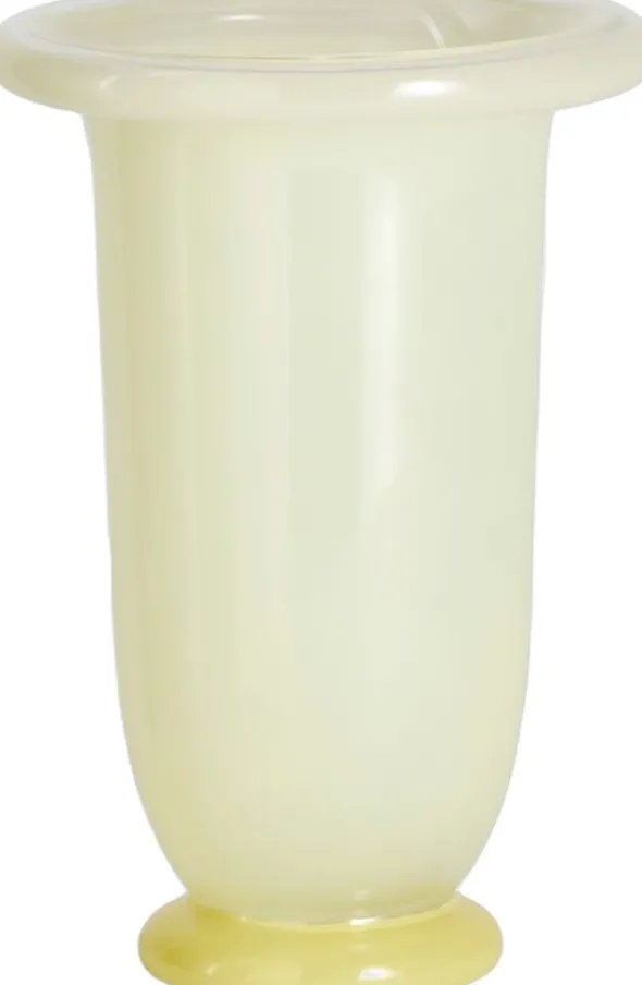 Empire Vase-Medium-Lime yellow with dark lime base