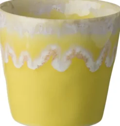 "Espressokopp Gres 10 cl 6,5 x 6 cm Gul Keramikk"