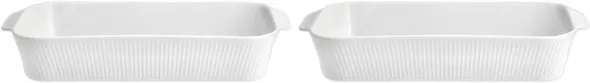 Fatset djupt Plissé 35 x 19 x 6 cm 2 st Vit
