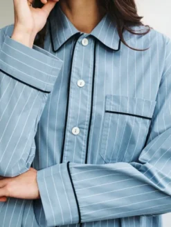 Fineline Long Nightshirt-S/M-Blue