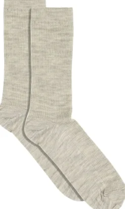 Fine wool rib socks