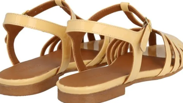Flad sandal med smuk organisk frontdetalje