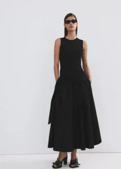 Flared cotton skirt