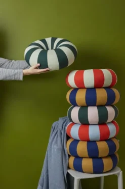 FLOAT PILLOW, DARK GREEN/ROSE
