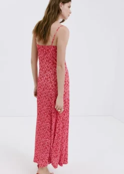 Floral-print pleated dress