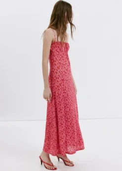 Floral-print pleated dress