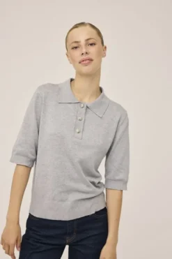 Frigga 11 Kortærmede strik polo - Viscose LENZINGECOVERO