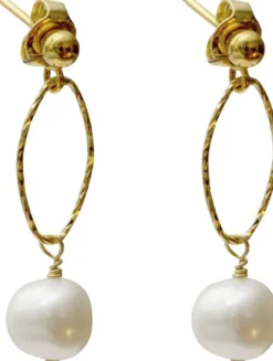 Gina Pearl Earrings - Gold