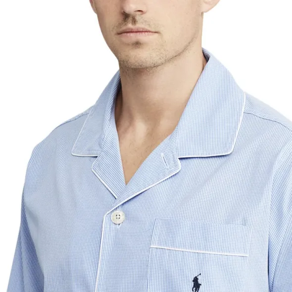Gingham Poplin Long Sleep Set