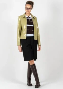 Glossy Zip-Up Jacket