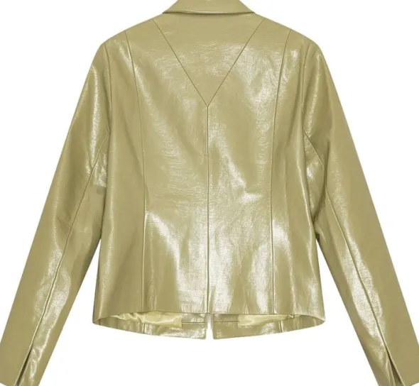 Glossy Zip-Up Jacket