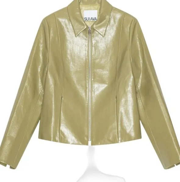 Glossy Zip-Up Jacket