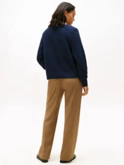 Gold-Tone Button Relaxed Cardigan