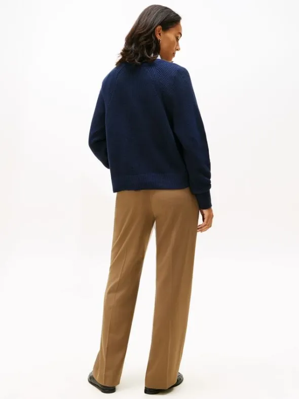 Gold-Tone Button Relaxed Cardigan