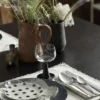 GRAINY plate, L, dark blue