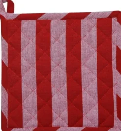 Grytlapp 22x22 cm BIRK - Randig dark red