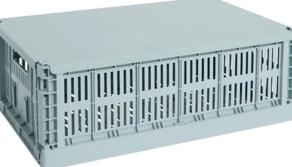 HAY Colour Crate Lid Metal-Large-Dusty blue