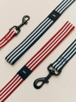 HAY Dogs Leash-Flat M/L-Red and whi