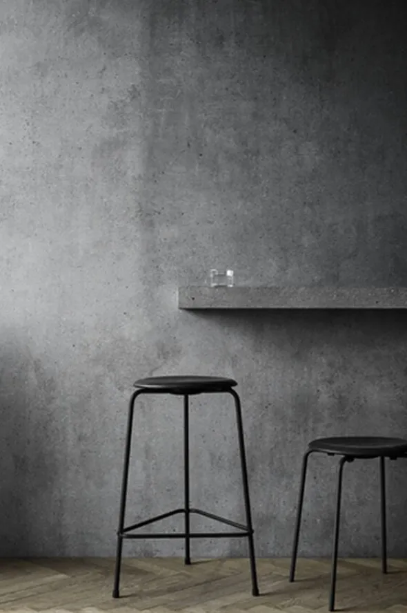 HIGH DOT skammel Cowboy Black / Black mat lacquered base