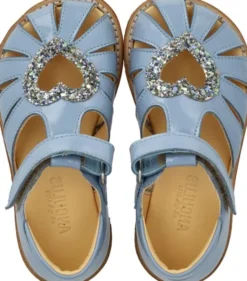 Hjertesandal med glitter hjerte