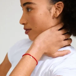INDIE bracelet red, gold-plated