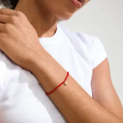 INDIE bracelet red, gold-plated