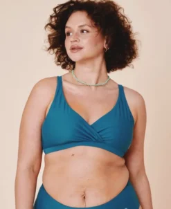 Istana draperet bikini top - Teal