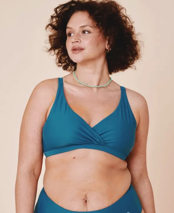 Istana draperet bikini top - Teal