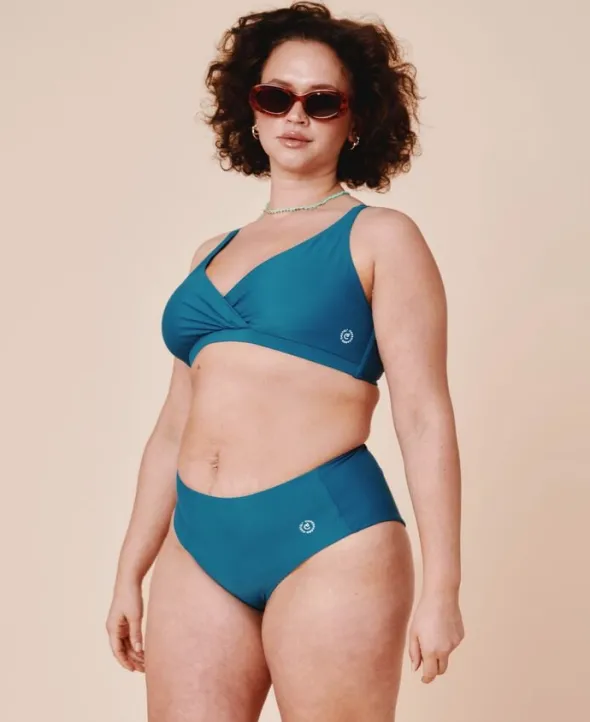 Istana draperet bikini top - Teal