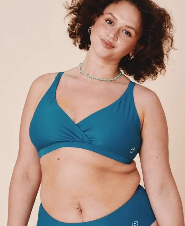 Istana draperet bikini top - Teal