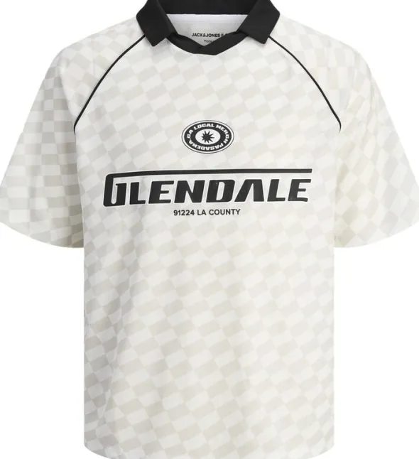 JCORETREAT AOP MESH OPEN COLLAR POL