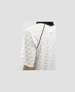 JCORETREAT AOP MESH OPEN COLLAR POL