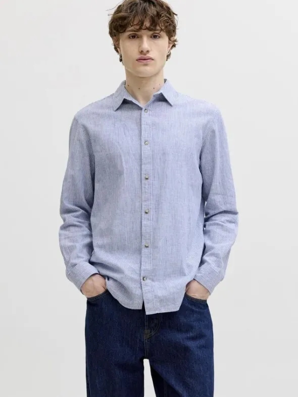 JJESUMMER LINEN BLEND SHIRT L/S SN