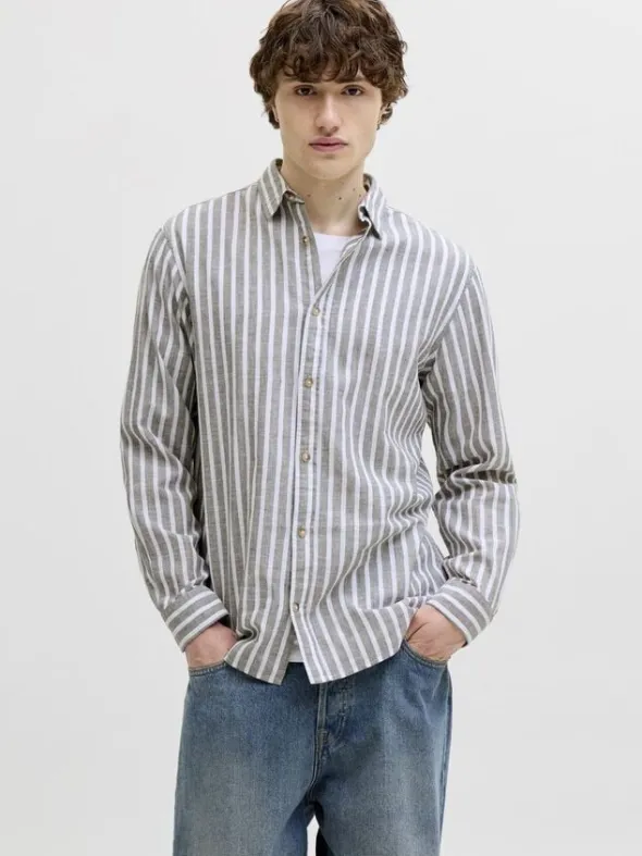 JJESUMMER LINEN BLEND SHIRT L/S SN