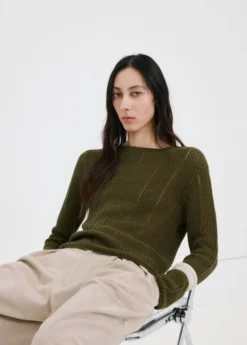 Knitted ribbed sweater