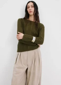 Knitted ribbed sweater