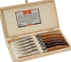 Knive træ mix 2,5mm, 6stk Laguiole