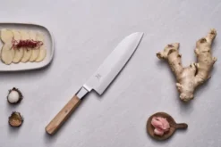 Koya Santoku Japansk kockkniv 18 cm, Beige, Fin egg