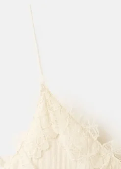Lace detail knit top