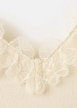 Lace detail knit top