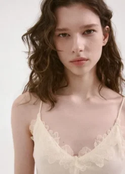 Lace detail knit top
