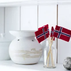 Lagkageflag med Norske flag