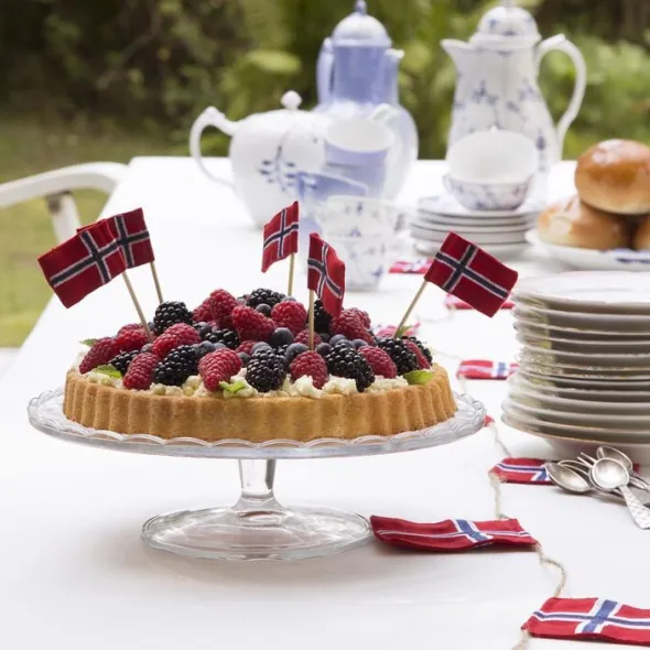Lagkageflag med Norske flag