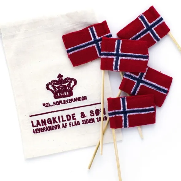 Lagkageflag med Norske flag