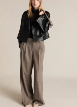 Leather effect crop jacket